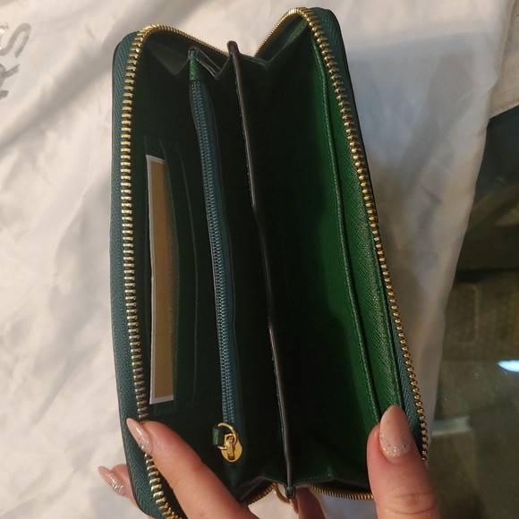 Michael Kors Selma Saffiano leather satchel large gooseberry green with wallet - Picture 5 of 8